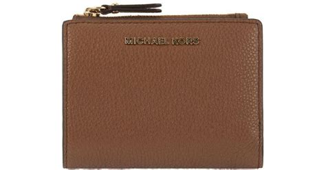 michael kors red brown wallet men|Michael Kors brown leather wallet.